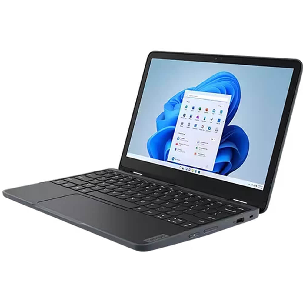 Lenovo 300w Notebook Computer Yoga Gen4 - 11.6" Touchscreen Convertible Display - HD - Intel N100 Quad-core - 4 GB - 128 GB SSD - Windows 11 Pro - Slate Gray - 82VM000FUS