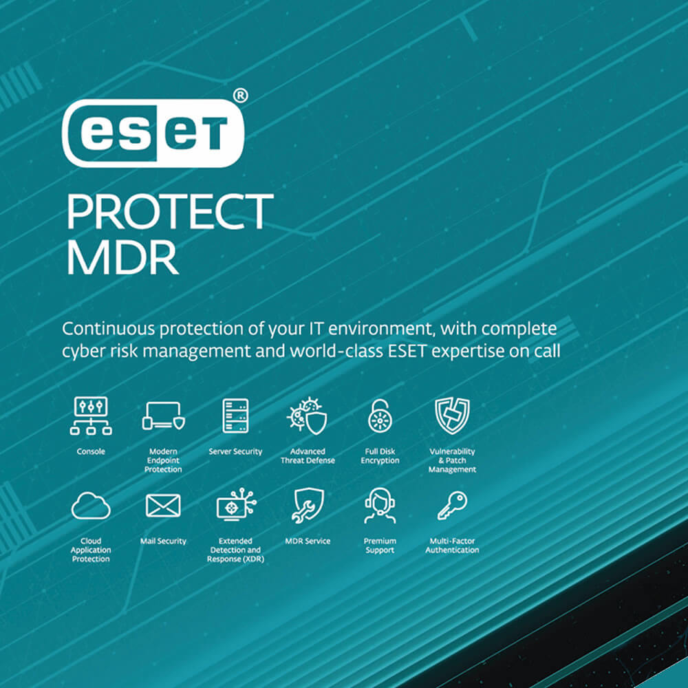 ESET Protect MDR Managed Detection and Response Add-On 1-Year Subscription License