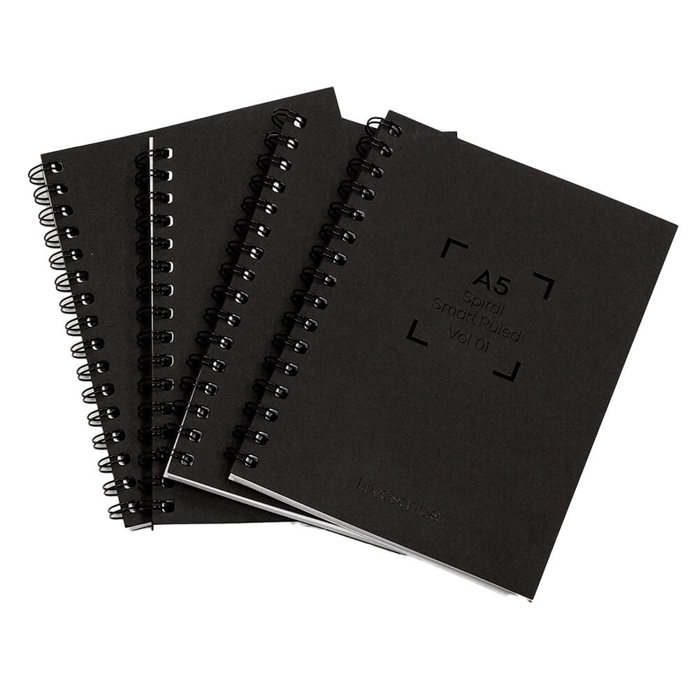 Livescribe A5 Spiral Smart Ruled Notebooks 4-Pack ANX-00003