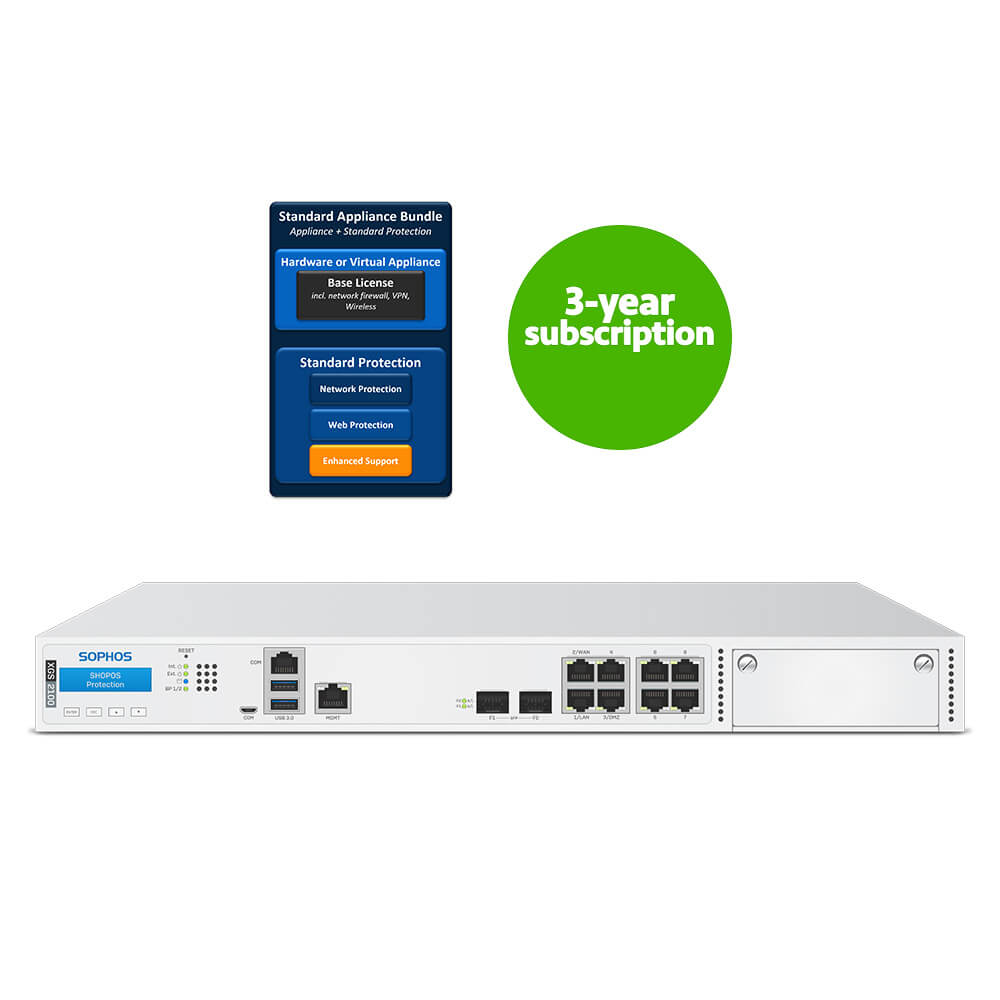 Sophos XGS 2100 Firewall Security Appliance with 3-Year Subscription Standard Protection