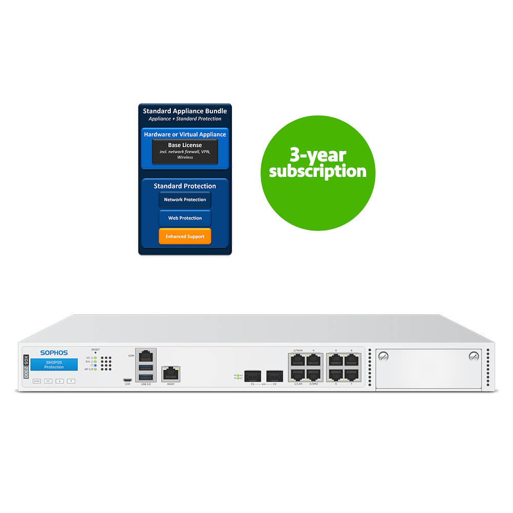 Sophos XGS 2300 Firewall Security Appliance with 3-Year Subscription Standard Protection