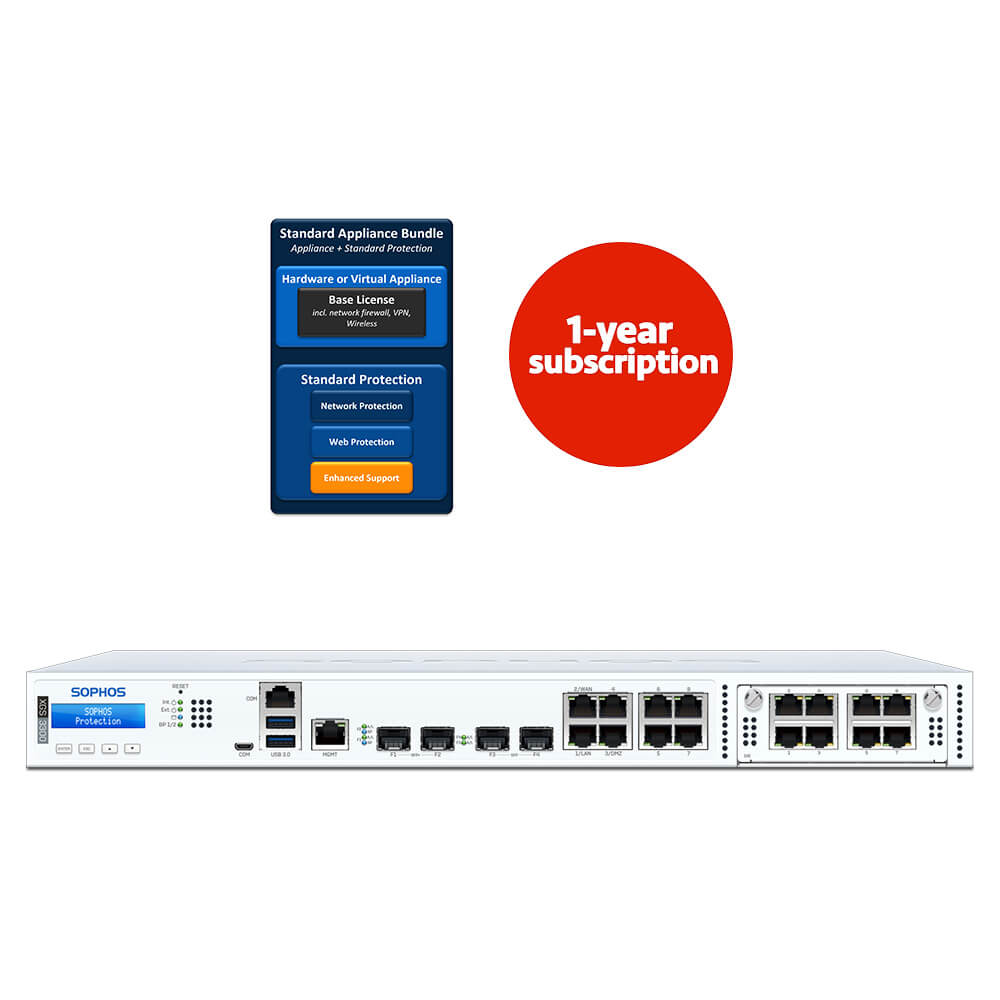 Sophos XGS 3300 Firewall Security Appliance with 1-Year Subscription Standard Protection