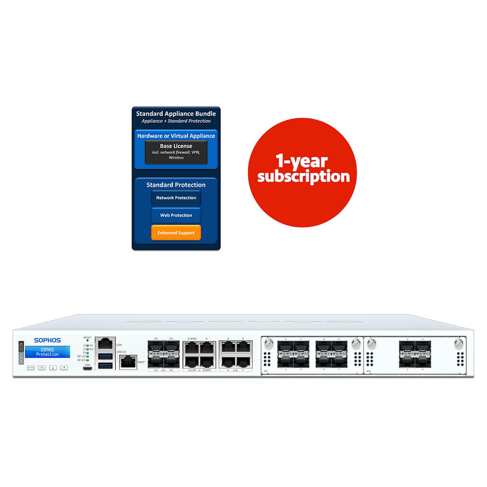 Sophos XGS 4300 Firewall Security Appliance with 1-Year Subscription Standard Protection