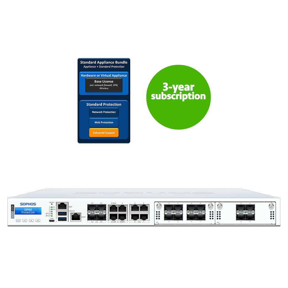 Sophos XGS 4300 Firewall Security Appliance with 3-Year Subscription Standard Protection