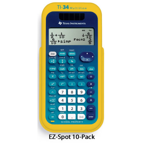 Texas Instruments TI-34 MultiView Scientific Calculator EZ-Spot Classroom 10-Pack