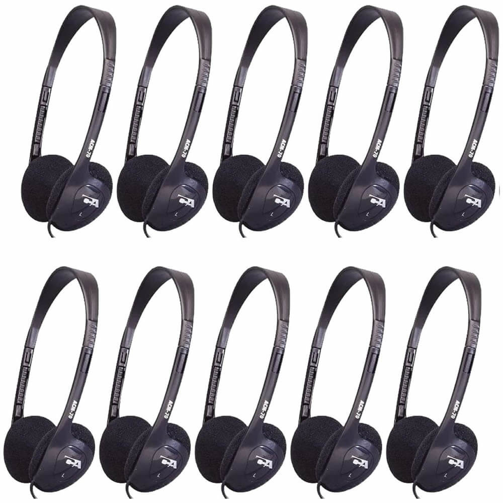 Cyber Acoustics ACM-70B Classroom Learning Headphones 10-Pack