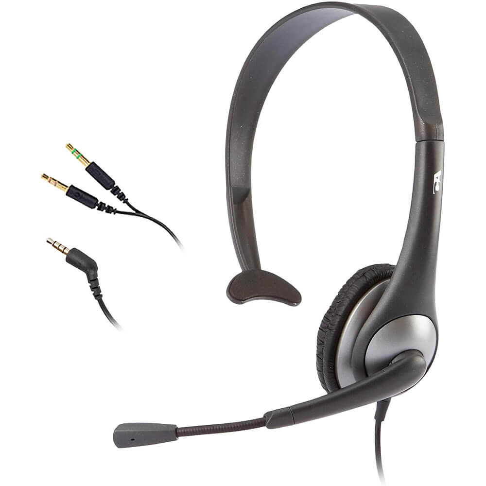 Cyber Acoustics AC-104 Classroom Learning Headphones with Built-in Microphone 10-Pack