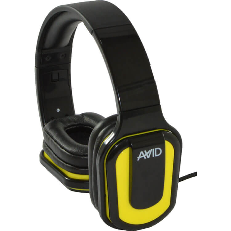 Avid AE-66 YELLOW Stereo Headphones with Inline Mic (24-Pack with Case)