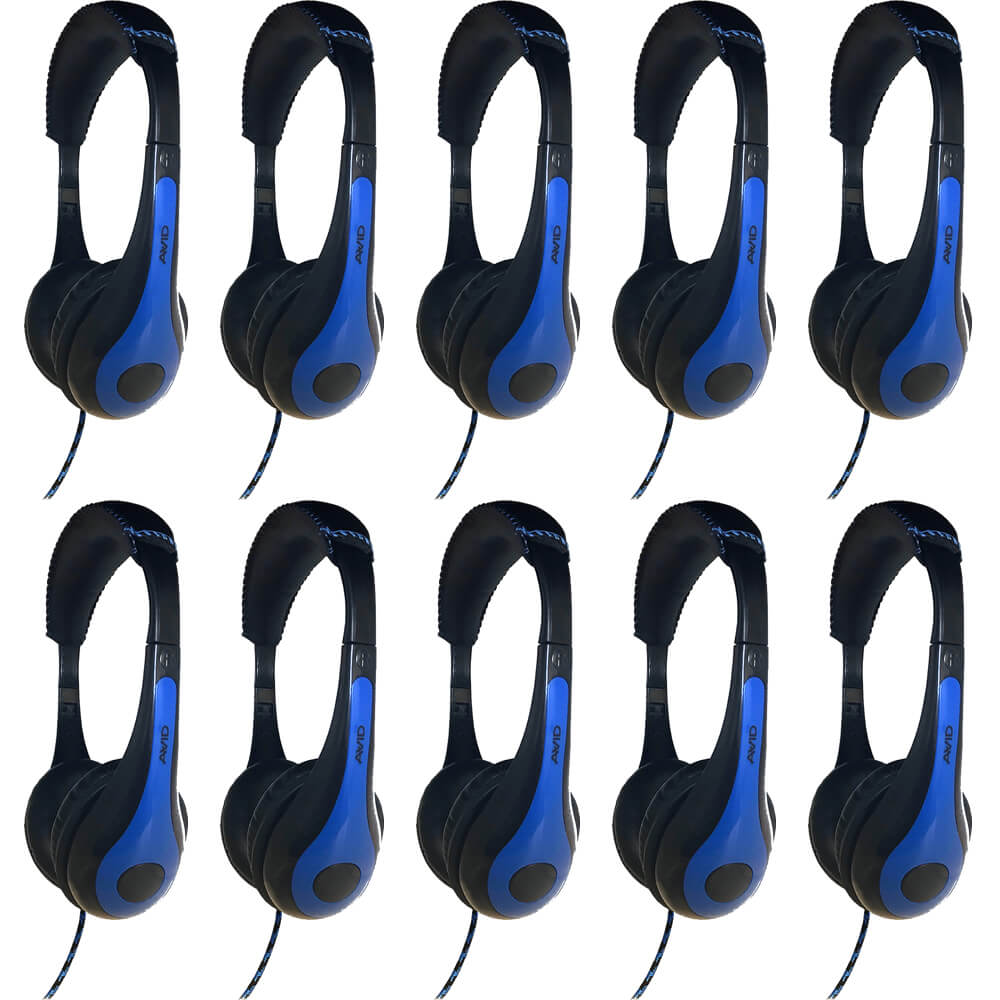 Avid AE-35 BLUE On-Ear Headphones (10-Pack)