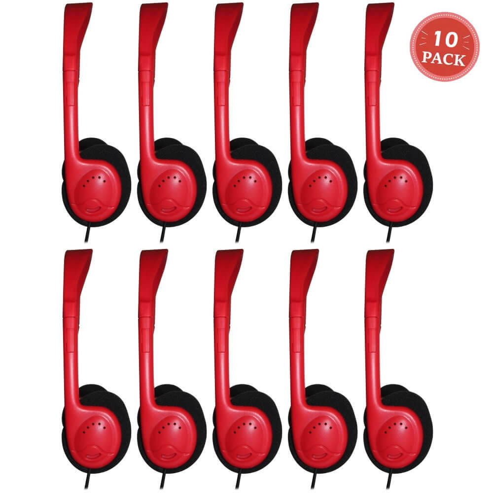 Avid AE-711 On-Ear Headphones Red (10-Pack)