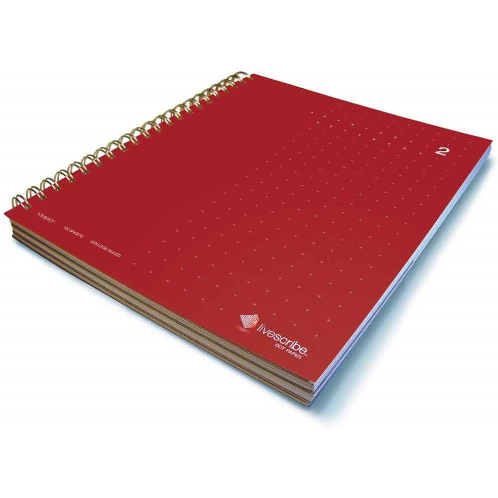 Livescribe 3-Subject Lined Notebook 8.5 x 11 150 Pages Red ANA-00025